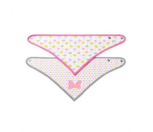 Bib 2 in 1 Babyono butterfly pink