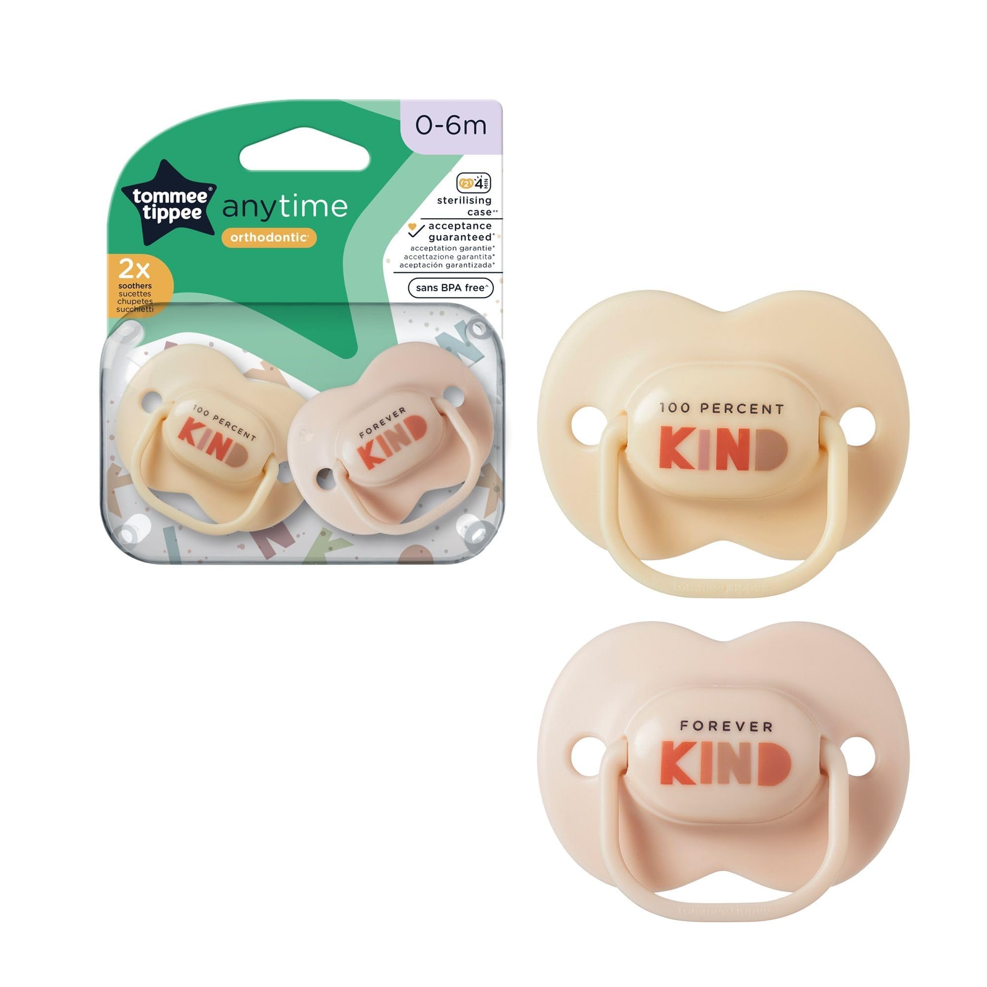 Tommee Tippee pacifier 2in1 0-6m Anytime pink